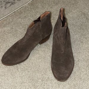 Brown suede ankle boots